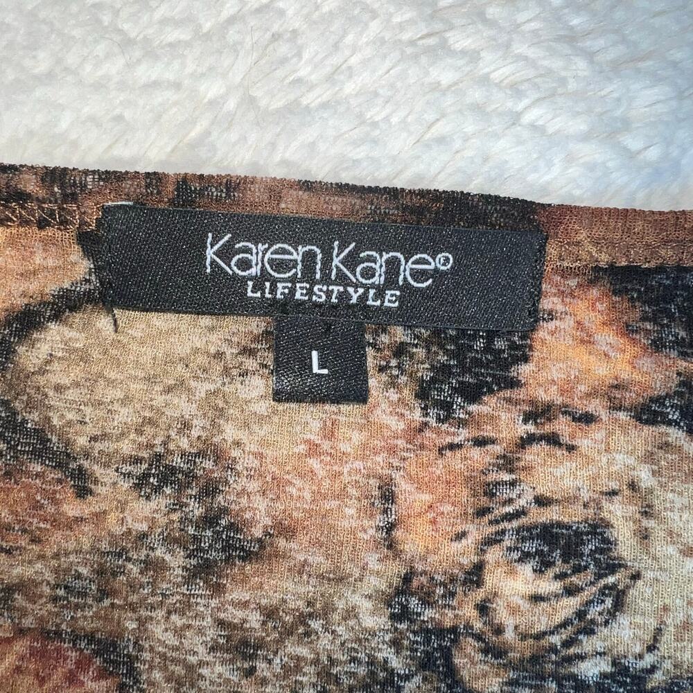 Karen Kane Lifestyle 90s Romcom Y2K Brown Floral Whimsical Romantic Boho L - Picture 7 of 11